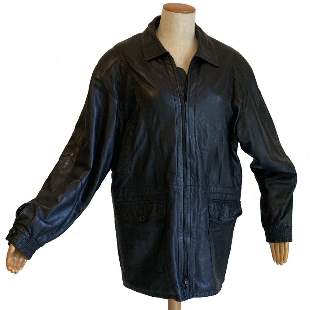 Leather Jacket, Jeno de Paris. Buttery Soft w Thin Insulation Layer. Size 42